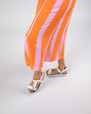 Color Block Long Dress Orange