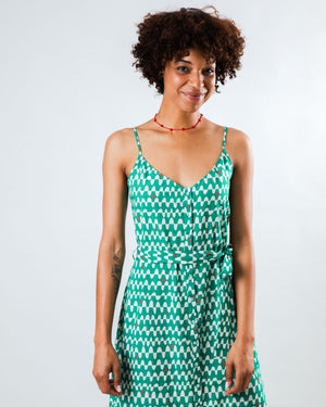 Sunset Strap Dress Green