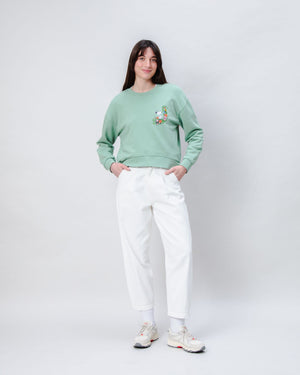 Peanuts Flowers Sweatshirt Light Green