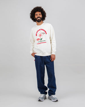 Hot & Brava Pizza Sweatshirt White