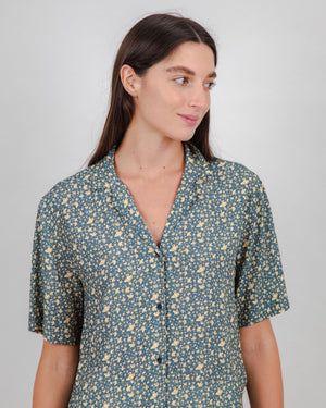 Peanuts Woodstock Aloha Blouse Navy