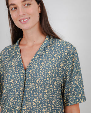 Peanuts Woodstock Aloha Blouse Navy