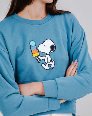 Peanuts Icecream Sweatshirt Blue