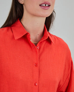 Boxy Squared Blouse Coral