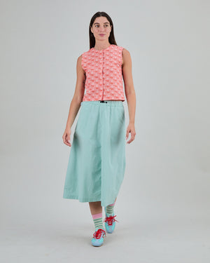 Asis Percales Daisy Button Up Blouse Red