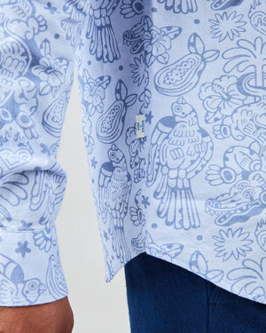 Asis Percales Crocodylus Regular Shirt Blue