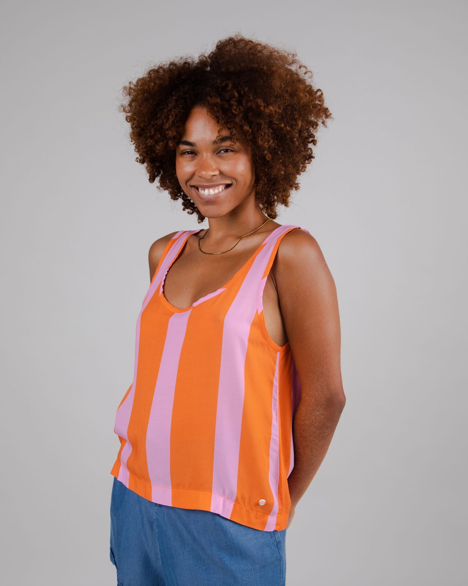 Color Block Tank Top Orange