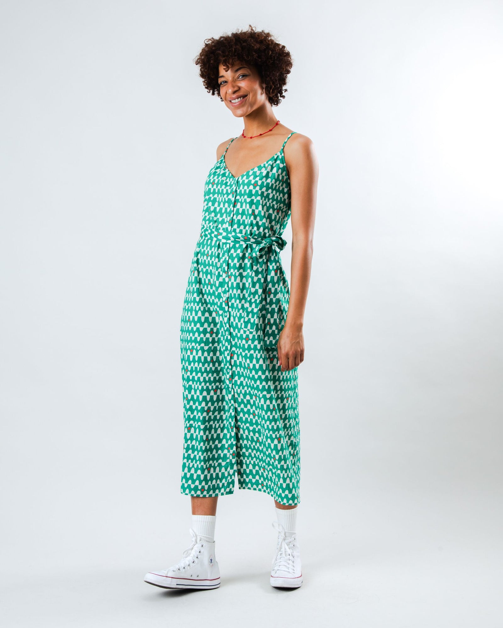 Sunset Strap Dress Green 