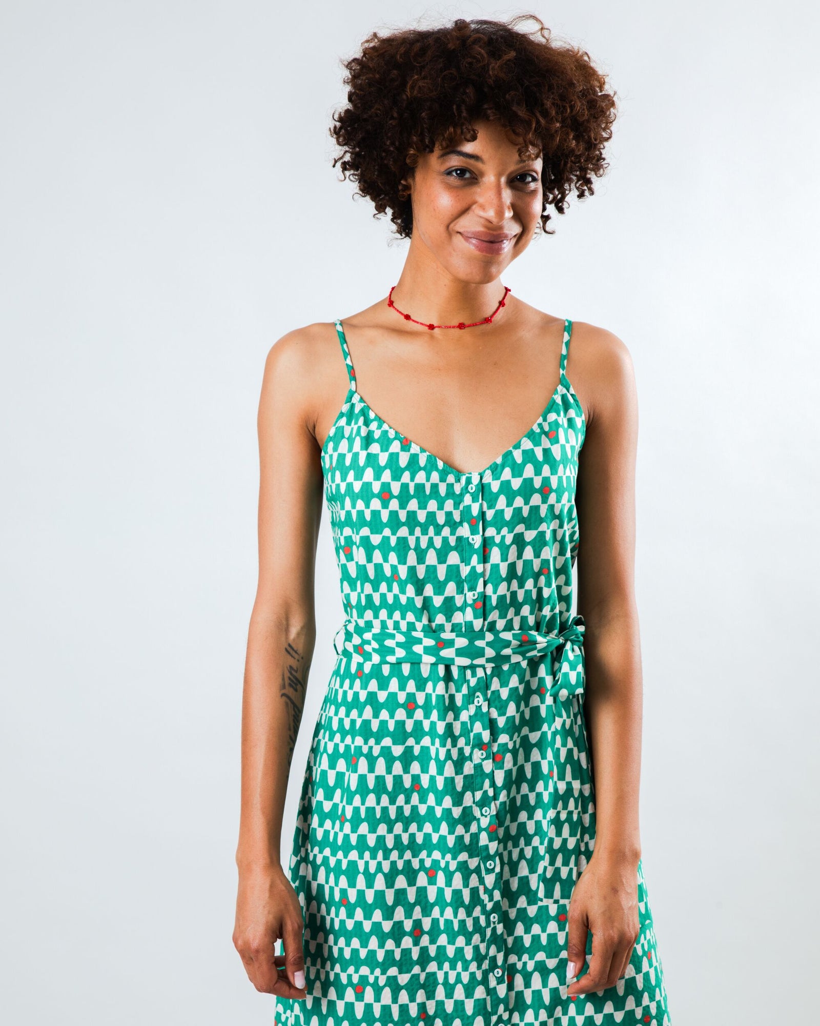 Sunset Strap Dress Green 