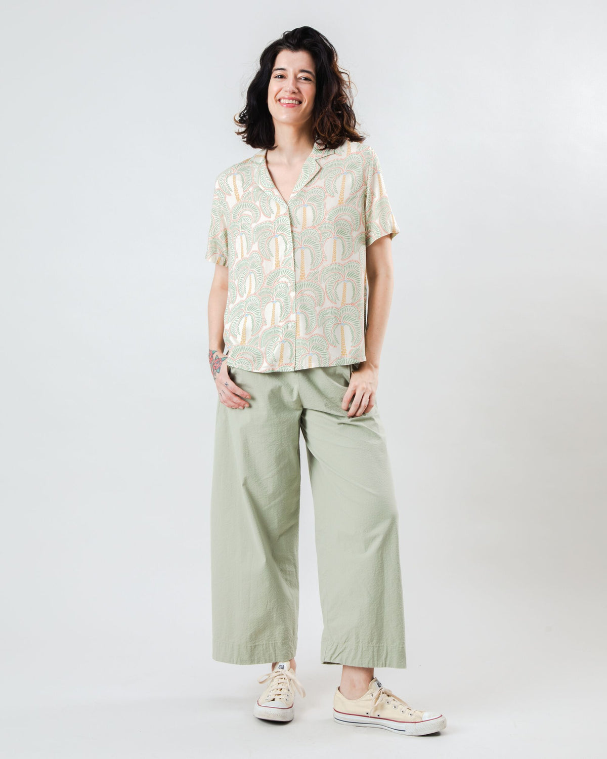 Borneo Aloha Blouse Ecru