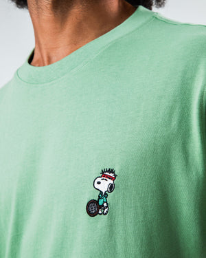 Peanuts Tennis Snoopy T-shirt Light Green