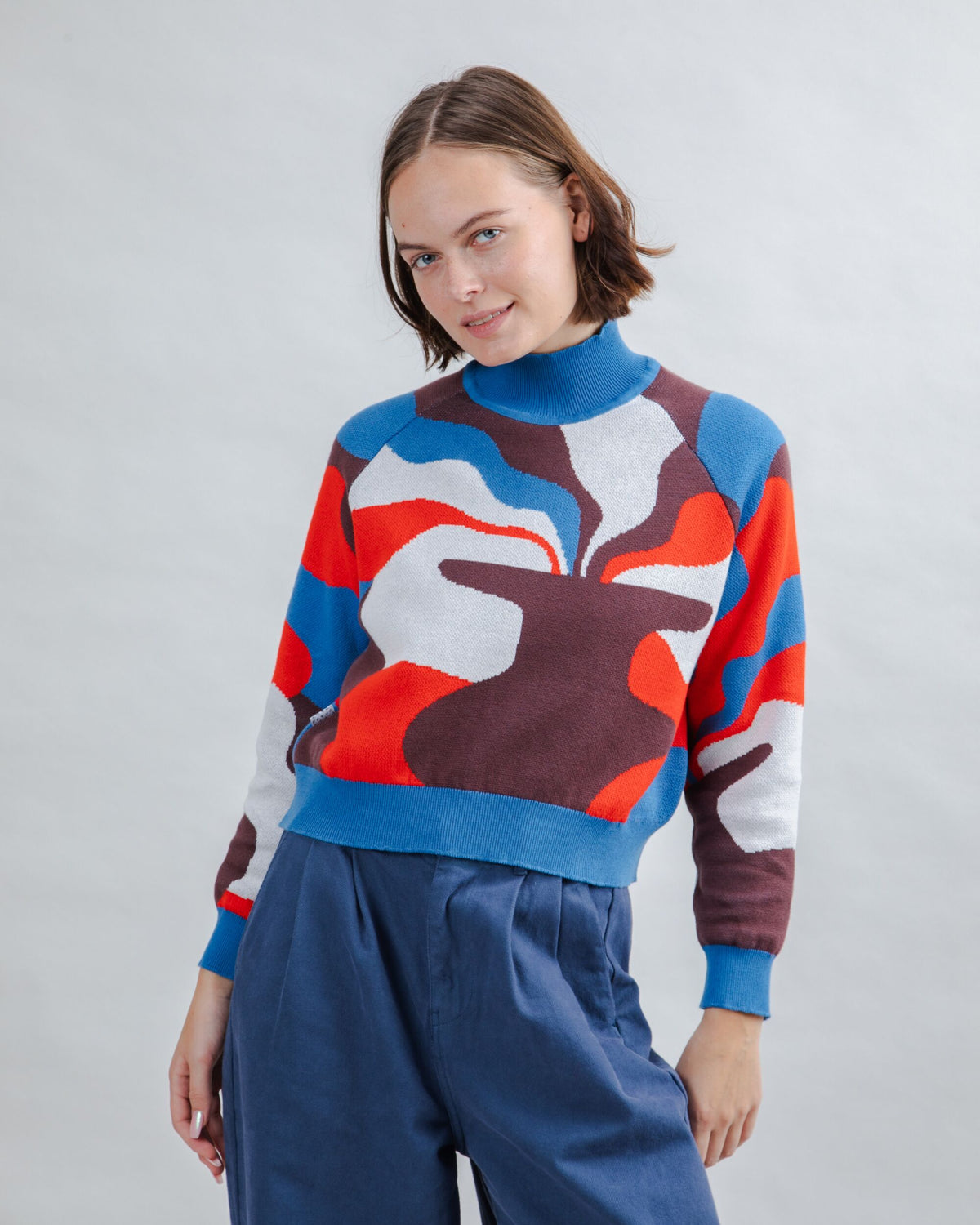 Jacquard Cropped Sweater Sobremesa