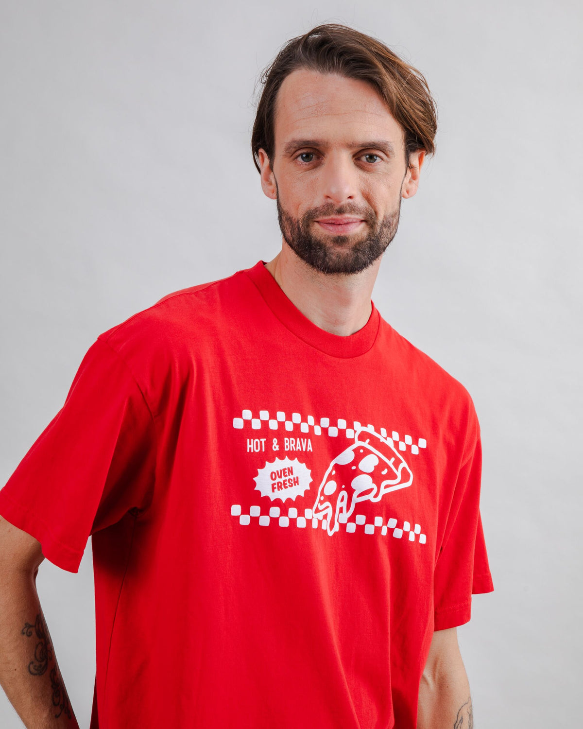 Hot & Brava Pizza Oversize T-shirt Red