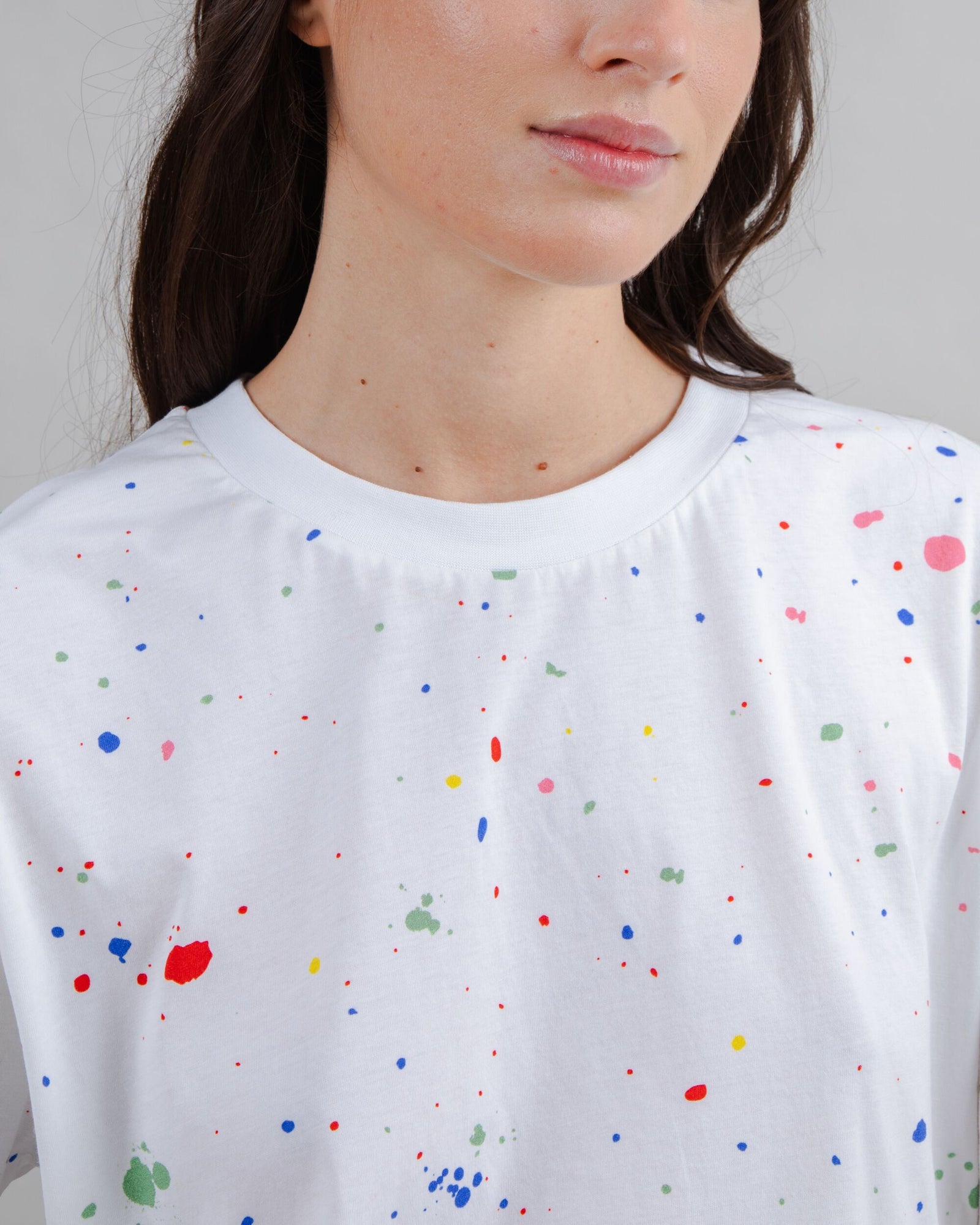 Splash Paint Squared Tee White