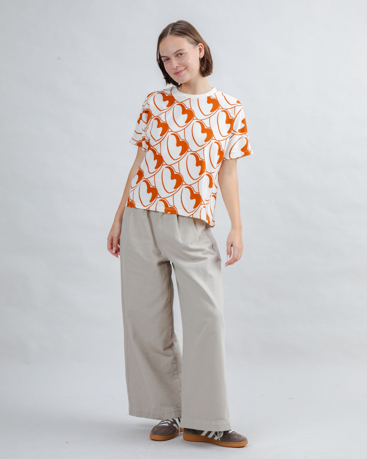 Bombon Allover Oversize Tee Brown