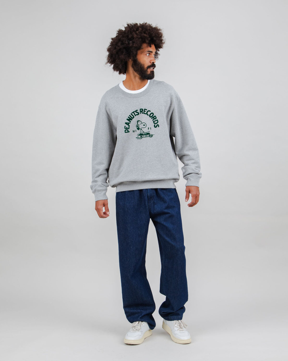 Peanuts Records Sweatshirt Grey