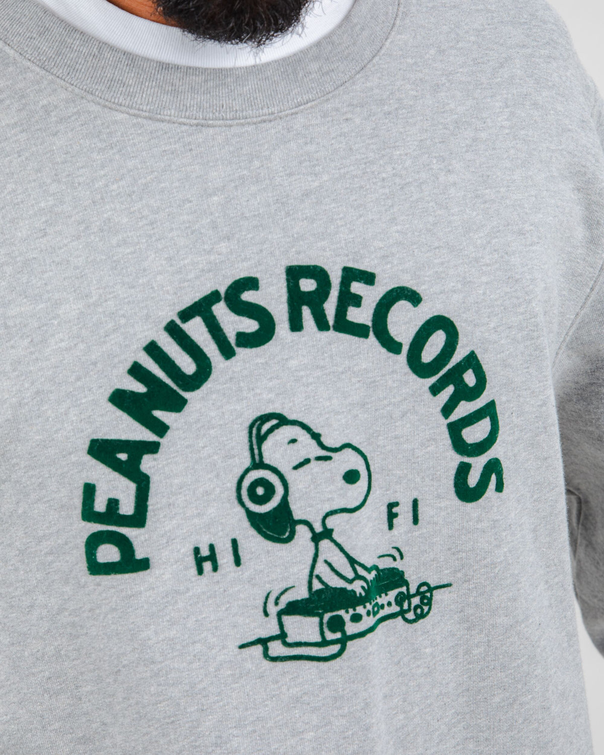 Peanuts Records Sweatshirt Grey