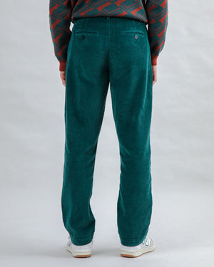 Corduroy Pleated Chino Pants Forest Green