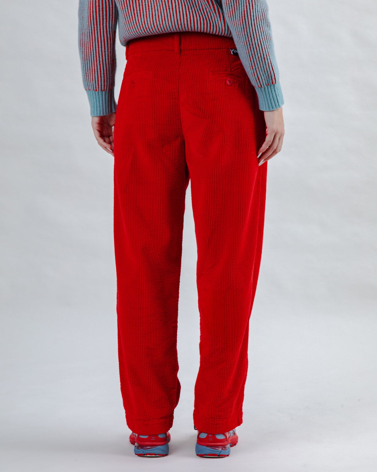 Corduroy Pleated Pants Red