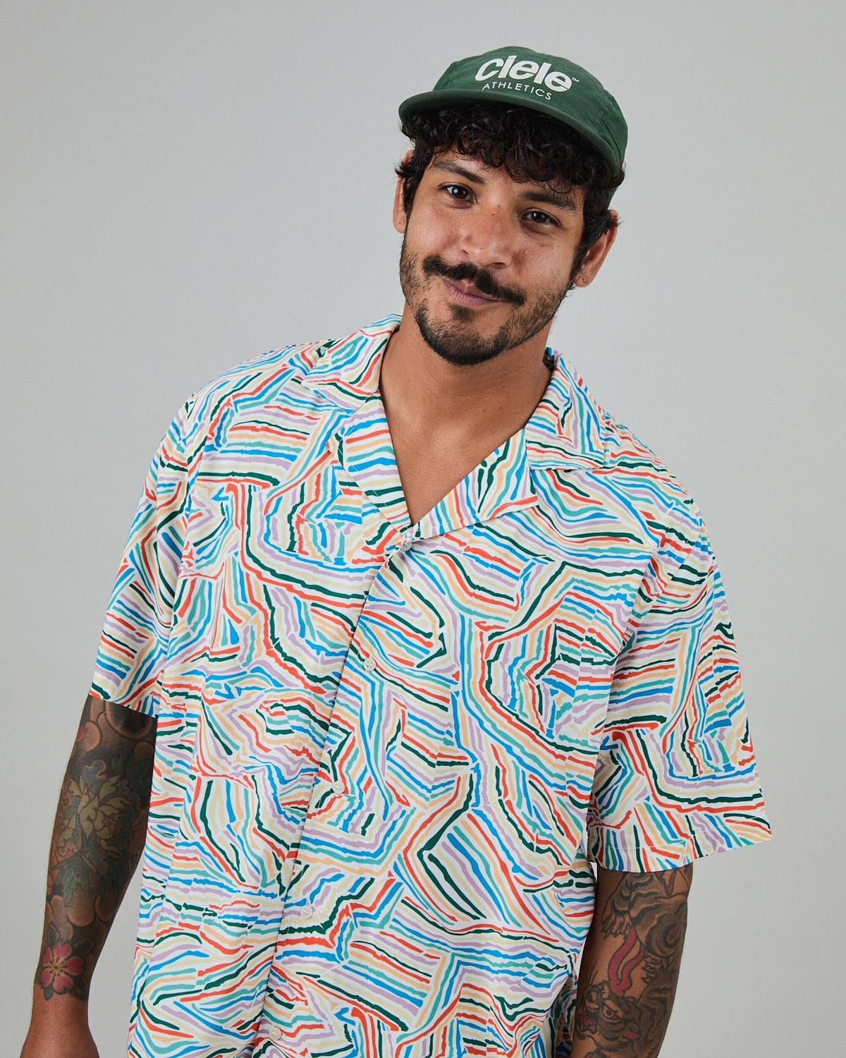 Messy Stripes Aloha Shirt Multicolor
