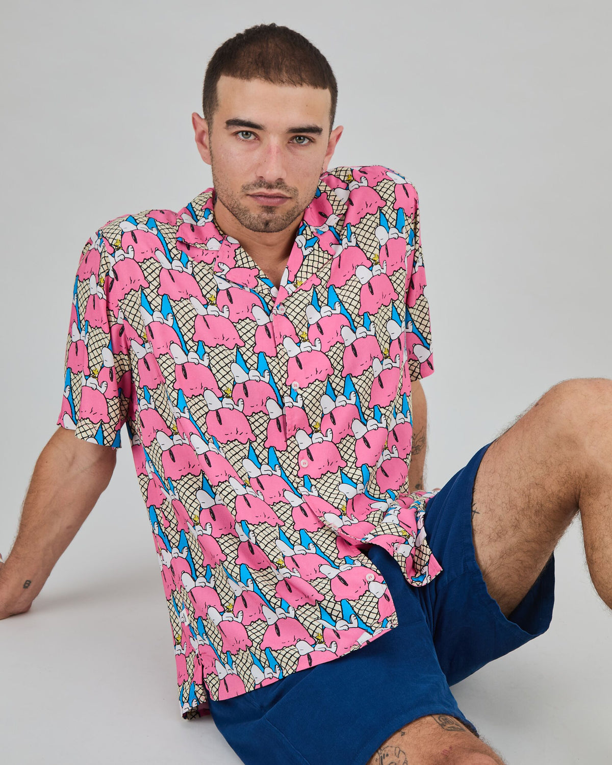 Peanuts Gelato Aloha Shirt Pink