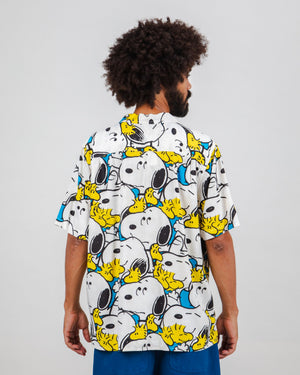 Peanuts Freehugs Aloha Shirt White