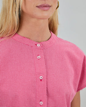 Checks Sleeveless Blouse Pink