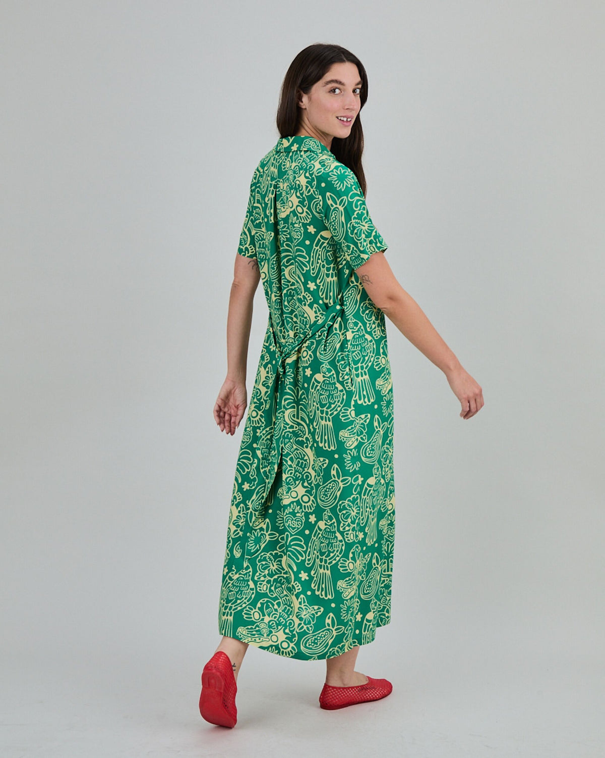 Asis Percales Crocodylus Long Dress Green