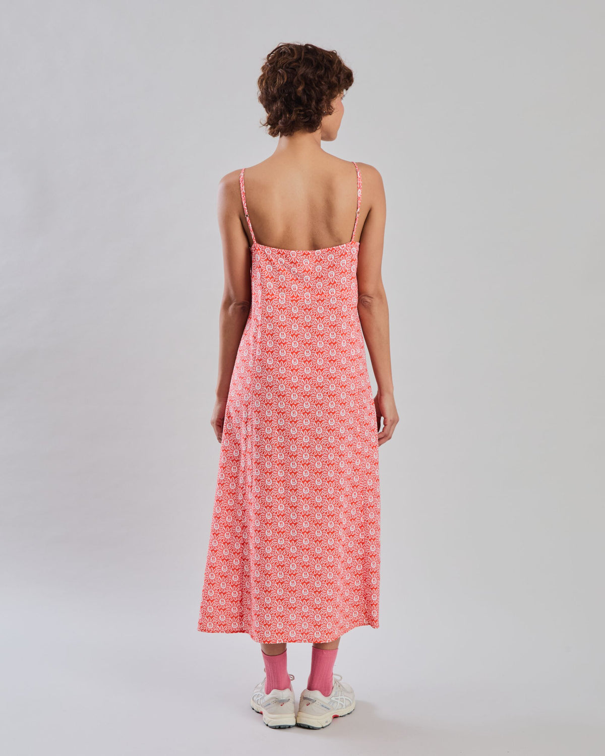 Asis Percales Daisy Strappy Straight Dress Red
