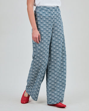 Asis Percales Daisy Wide Leg Pants Blue