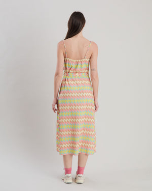Pastel Wavy Stripes Strap Dress