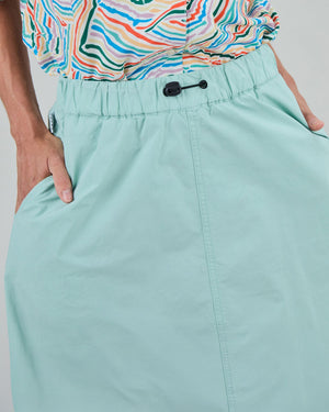 Elastic Comfy Midi Skirt Light Green