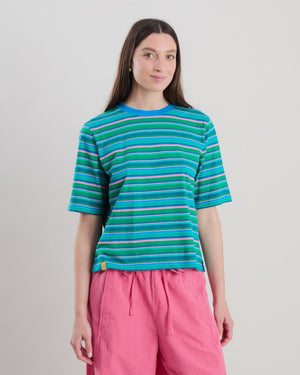 Stripes Boxy Tee Blue