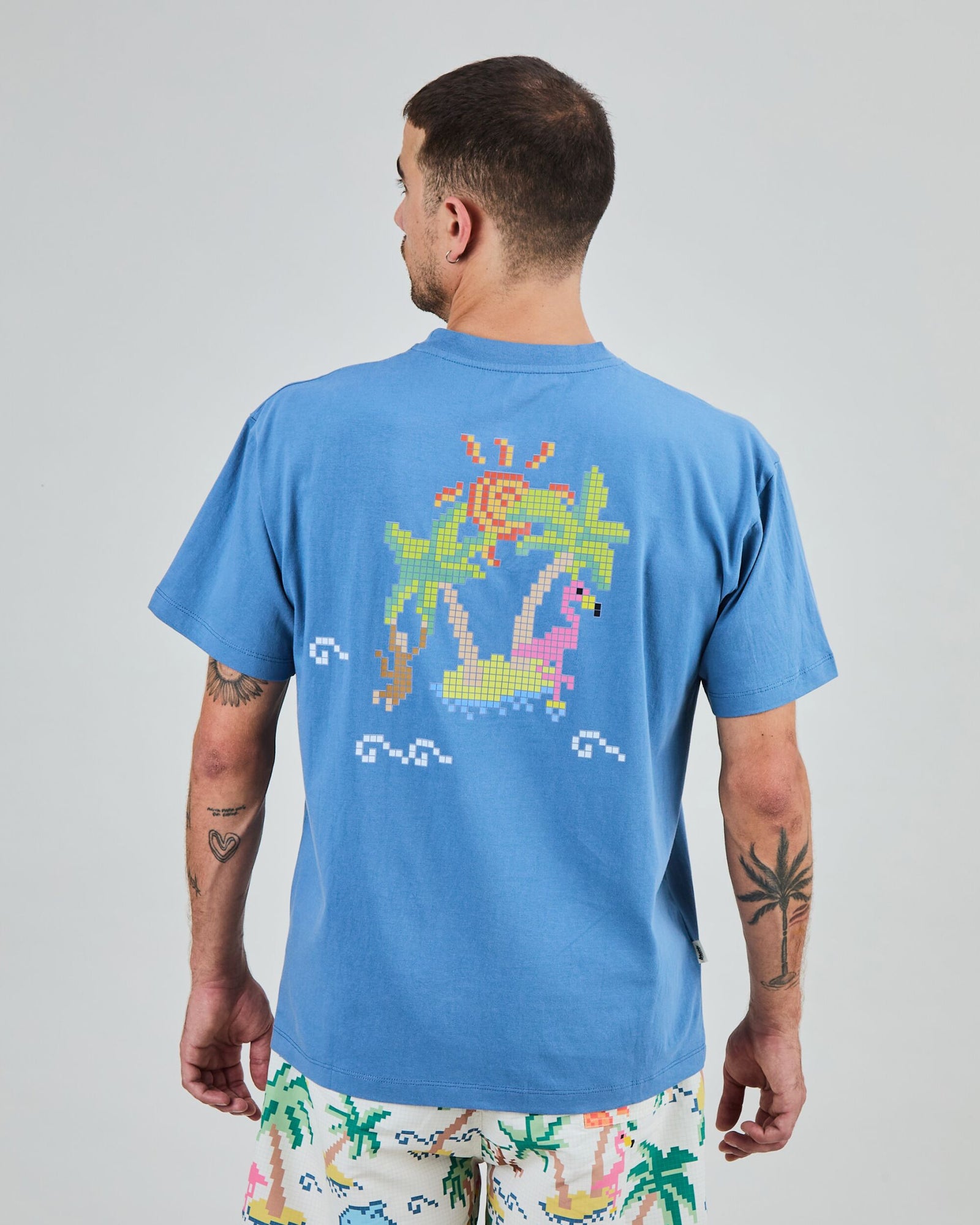 Tropical Pixel 404 Oversize T-Shirt Blue