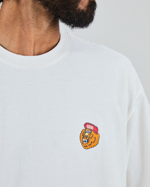Asis Percales Party Animal Oversize T-Shirt White